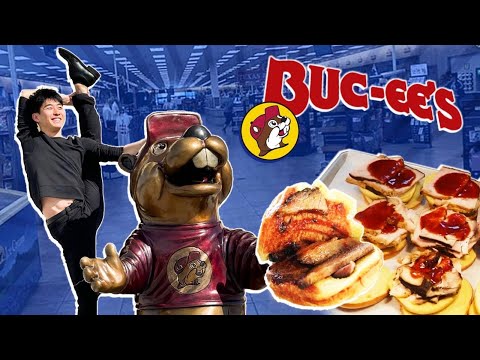 Shen Yun Dancers Eating at LARGEST Gas Station! Buc-ees Food Review 🦫