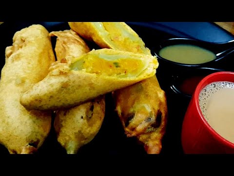 Mirchi Pakoda | Cut Mirchi | Mirchi Vada | Mirchi Bajji Recipe | चटपटे आलू भरे मिर्ची के पकोड़े