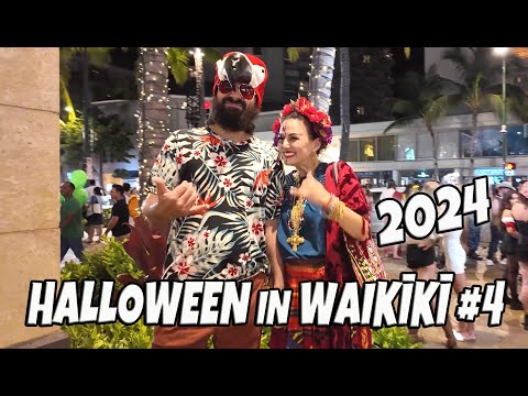 Waikiki Night Walk | Halloween in Waikiki #4 | Amazing Costumes | Hawaii Halloween | October 31, 202