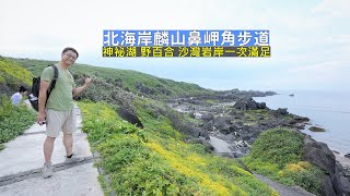 北海岸沙灣與岩岸景觀就在麟山鼻岬角步道，走訪神祕湖還有野百合沿途芬芳綻放