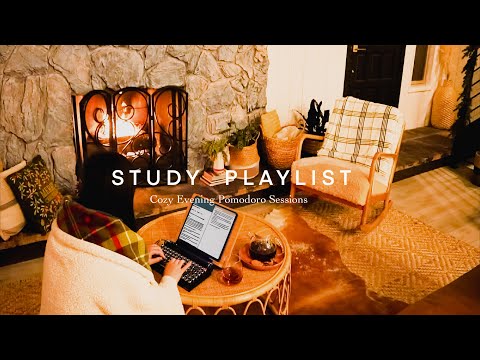 🔥3-HOUR STUDY PLAYLIST/RELAXING LOFI/Cozy Evening DEEP FOCUS POMODOROS/Timer and Alarm/Study With Me