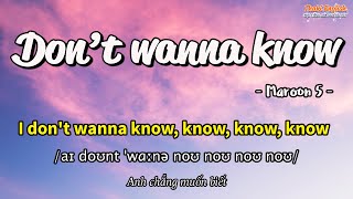 Học tiếng Anh qua bài hát - DON'T WANNA KNOW - (Lyrics+Kara+Vietsub) - Thaki English