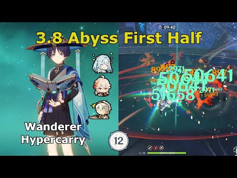 C2 Wanderer VS 3.8 Abyss First Half - Genshin Impact Spiral Abyss