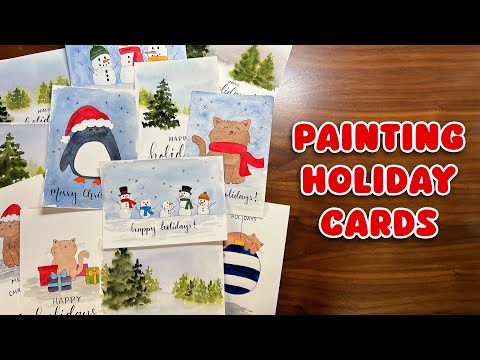 PAINTING HOLIDAY CARDS! 🌟 Getting Ready for Christmas & the Holidays with DIY Cards