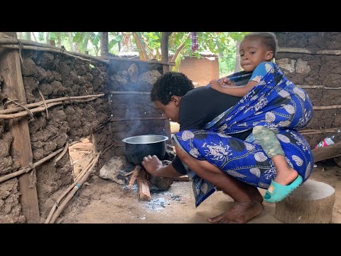 Most Beautiful Young African Village mom Cooks Delicious Traditional African Food For Dinner