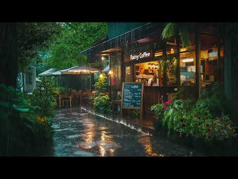 Rain Outside the Coffee Shop Ambience, Relaxing Sounds for Studying and Focusing | Rain Sounds