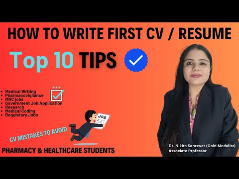 Resume for FRESHERS | What to in your CV for Jobs in Pharmacy? | Pharma & Healthcare CV Tips