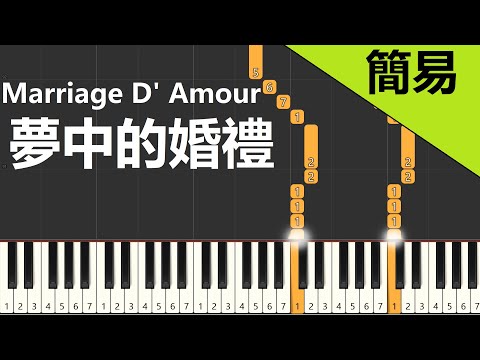 夢中的婚禮 Marriage D' Amour 鋼琴教學 簡易單手版