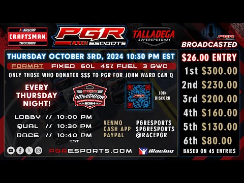 PGR eSports Intimidator Superspeedway Series | Talladega Superspeedway | 10/3/24 | PGR eSports