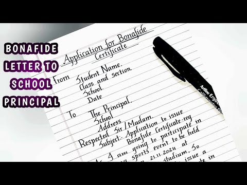 how to write a bonafide letter // letter to issue bonafide certificate// @masterhandwriting