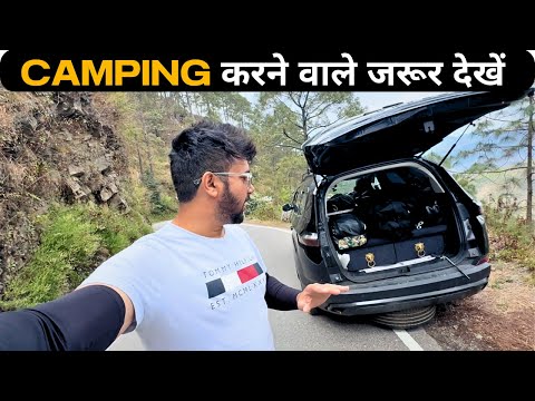 Tata Safari का Tyre फटा 🤯 Car Camping Experience in Mountains | Budget Camper Van Setup