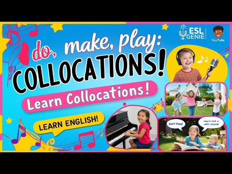 🎶 Sing & Learn: Collocations Made Easy with This Catchy Song: Do, Make, Play! 🎶 #esl #singandlearn