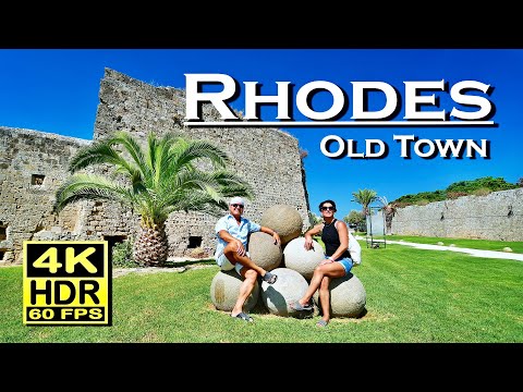 Rhodes Old Town , Medieval city , Medieval Clock Tower 4K 60fps HDR 💖 The best places 👀 Walking tour