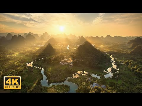 Beautiful Mountains and Rivers of the Earth 4K with Calm Music