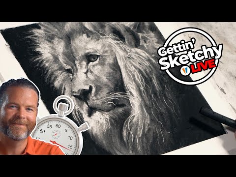 Drawing a Lion with Charcoal - Gettin' Sketchy