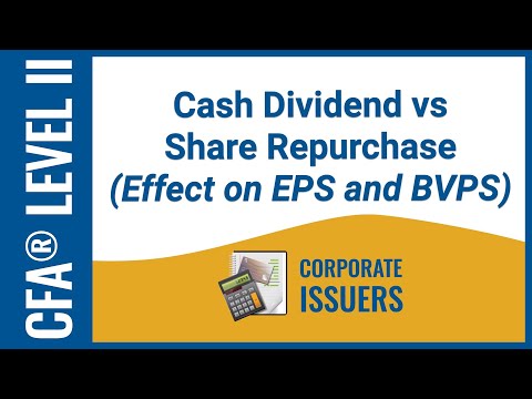 CFA® Level II Corporate Issuers - Cash Dividend vs Share Repurchase