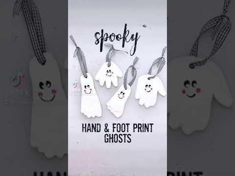 Spooky Hand & Foot Print Ghosts - Crayola Air Dry Clay