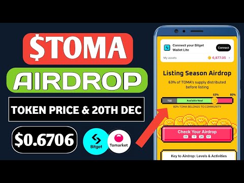 Tomarket Token Price ? | Tomarket Airdrop Listing Date 20th Dec | $TOMA Withdraw Bitget Update