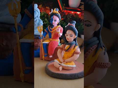 3in1 Mahadev Clay Idol 🏵️😍 #clayart #diy #mahadev