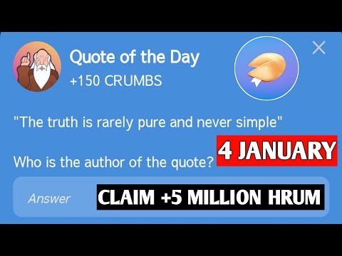 "The truth is rarely pure and never simple" | Hrum Quote Of The Day | 4th Jan Hrum Quote Of The Day