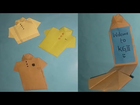 How to make origami paper shirt/ paper short welcome card/ origami paper craft #art #viral #craft