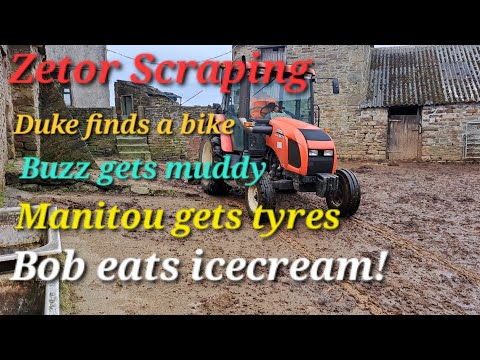 Zetor tractor scrapes ,the Duke finds his bike, manitou gets tyres, and Bob eats ice-cream!