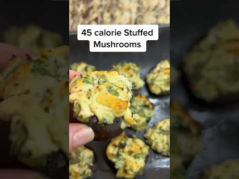 45 Cal Stuffed Mushrooms #shorts #healthyrecipes #easyrecipe