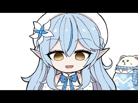 【手描き】無限プチプチで遊ぶ雪花ラミィ