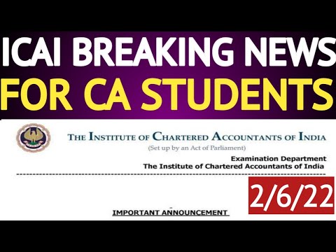 |ICAI Breaking News For CA Students| ICAI Important Announcement|