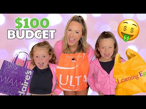 WE SPENT $100 AT OUR FAVORITE STORES SHOPPING CHALLENGE 🤑🛍 @HallieOnStage114 @agset211