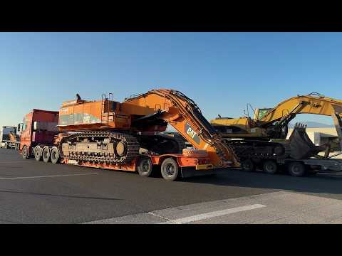 A 600 Km Heavy Transport Of Caterpillar 385C & 325C In The Mountains - Sotiriadis/ Labrianidis - 4K