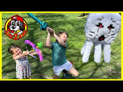 MINECRAFT IN REAL LIFE - KIDS SURVIVE A GHAST, KILLER BEES, ENDERMAN & ENDER DRAGON - COMPILATION