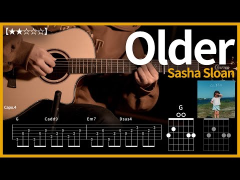 718.Sasha Sloan - Older 기타커버【★★☆☆☆】 | Guitar tutorial |ギター 弾いてみた 【TAB譜】