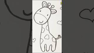 Drawing cute giraffe #coloringpages #education #colorsfortoddlers