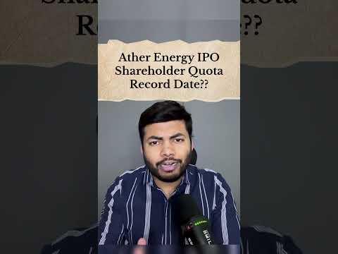 Ather Energy IPO Shareholder Quota | Record Date ?? #shorts #latestipo #ipo #ipoalert