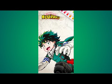 ✨ HOW TO DRAW MIDORIYA⚡️ MY HERO ACADEMIA 🔥✨ #アニメ #fanart #myheroacdemia