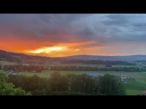 A nice sunset with some church bells.