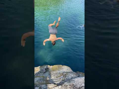 My first back flip off a cliff.