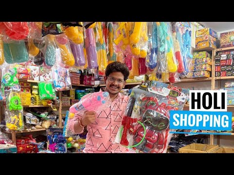 Holi shopping Vlog 2024 rates ? Water guns and gadgets