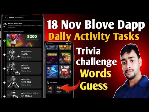 18 Nov Blove Dapp Trivia challenge & words guess combo | BLove  Daily Activity Today, crypto mining