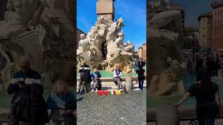 Fontana di piazza Navona 🇮🇹🥹❤️#youtube #ytshorts #navonasto #rome #italy #travel#4k #trending