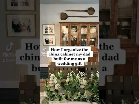 How I Organize The China Cabinet My Dad Built For Me As a Wedding Gift