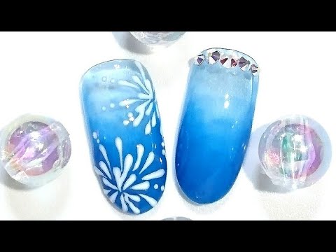 花火ネイル🎆クリア感のあるグラデーション作り