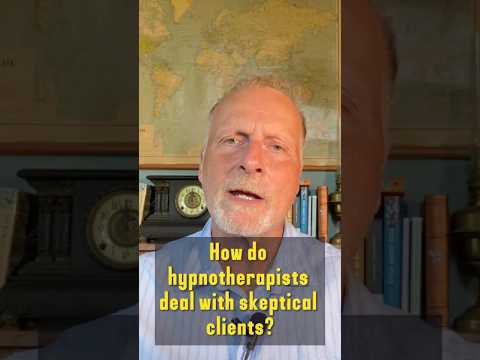 How do hypnotherapists deal with skeptical clients?