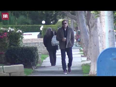 Ben Affleck takes kids to school in a wool peacoat and jeans