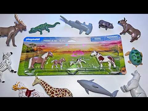 Playmobil Farm Animals, Sea Animals - Shark, Horse, Rabbit, Hammerhead, Polar Bear, Sheep, Giraffe