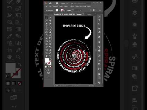 How to Create Spiral Text Effect in Illustrator #graphicdesign #illustrator #shorts