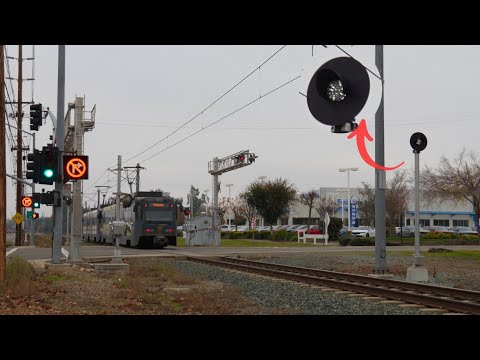 *New Crossing Beacons Active* Aerojet Rd. Railroad Crossing | SacRT Light Rail | Rancho Cordova CA