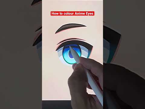 🤯Easy Colouring Anime Eyes Step by Step with Procreate #anime #drawing #art