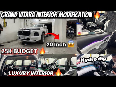 Grand Vitara Luxury Interior Modification ✅मात्र 25K में इतना सब 😱Interior Modified ✅Grand Vitara🔥